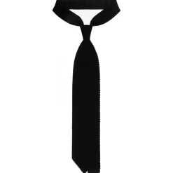 Viola Milano - Knitted Limited Label V-End Silk Tie - Black - Handmade in Italy - Luxury Exclusive Collection - Avvenice