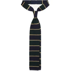 Viola Milano - Knitted Multi Stripe Silk Tie - Green Mix - Handmade in Italy - Luxury Exclusive Collection - Avvenice