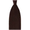 Viola Milano - Knitted Solid V-End Silk Tie - Brown - Handmade in Italy - Luxury Exclusive Collection - Avvenice