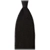 Viola Milano - Knitted Solid V-End Silk Tie - Black - Handmade in Italy - Luxury Exclusive Collection - Avvenice
