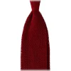 Viola Milano - Knitted Solid V-End Silk Tie - Red - Handmade in Italy - Luxury Exclusive Collection - Avvenice
