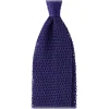 Viola Milano - Knitted Solid V-End Silk Tie - Purple - Handmade in Italy - Luxury Exclusive Collection - Avvenice