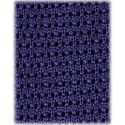 Viola Milano - Knitted Solid V-End Silk Tie - Purple - Handmade in Italy - Luxury Exclusive Collection - Avvenice