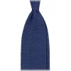 Viola Milano - Knitted Solid V-End Silk Tie - Sea - Handmade in Italy - Luxury Exclusive Collection - Avvenice