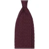Viola Milano - Knitted Zig Zag Pattern Silk Tie - Burgundy - Handmade in Italy - Luxury Exclusive Collection - Avvenice