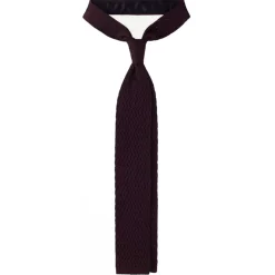 Viola Milano - Knitted Zig Zag Pattern Silk Tie - Brown - Handmade in Italy - Luxury Exclusive Collection - Avvenice