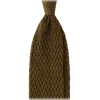 Viola Milano - Knitted Zig Zag Pattern Silk Tie - Olive - Handmade in Italy - Luxury Exclusive Collection - Avvenice