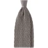Viola Milano - Knitted Zig Zag Pattern Silk Tie - Light Grey - Handmade in Italy - Luxury Exclusive Collection - Avvenice