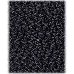 Viola Milano - Knitted Zig Zag Pattern Silk Tie - Charcoal Grey - Handmade in Italy - Luxury Exclusive Collection - Avvenice