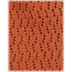 Viola Milano - Knitted Zig Zag Pattern Silk Tie - Orange - Handmade in Italy - Luxury Exclusive Collection - Avvenice