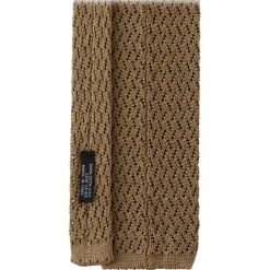 Viola Milano - Knitted Zig Zag Pattern Silk Tie - Taupe - Handmade in Italy - Luxury Exclusive Collection - Avvenice