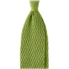 Viola Milano - Knitted Zig Zag Pattern Silk Tie - Lime - Handmade in Italy - Luxury Exclusive Collection - Avvenice