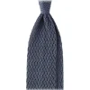 Viola Milano - Knitted Zig Zag Pattern Silk Tie - Sea - Handmade in Italy - Luxury Exclusive Collection - Avvenice