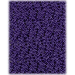 Viola Milano - Knitted Zig Zag Pattern Silk Tie - Purple - Handmade in Italy - Luxury Exclusive Collection - Avvenice