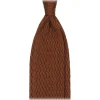 Viola Milano - Knitted Zig Zag Pattern Silk Tie - Light Brown - Handmade in Italy - Luxury Exclusive Collection - Avvenice