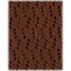 Viola Milano - Knitted Zig Zag Pattern Silk Tie - Light Brown - Handmade in Italy - Luxury Exclusive Collection - Avvenice