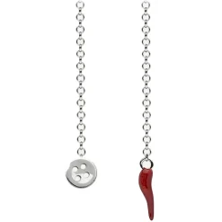 Viola Milano - Lapel Chain in 100% Sterling Silver - Button/Red Chilli - Handmade in Italy - Luxury Exclusive Collection - Avvenice