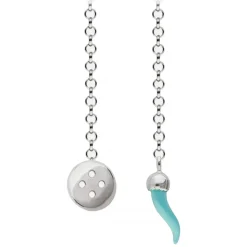 Viola Milano - Lapel Chain in 100% Sterling Silver - Turquoise - Handmade in Italy - Luxury Exclusive Collection - Avvenice