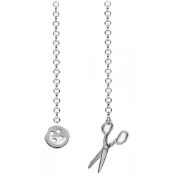 Viola Milano - Lapel Chain in 100% Sterling Silver - Scissor - Handmade in Italy - Luxury Exclusive Collection - Avvenice