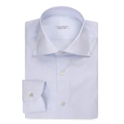 Viola Milano - Long Sleeve Shirt - Navy Stripe - Handmade in Italy - Luxury Exclusive Collection - Avvenice