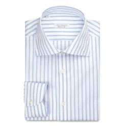 Viola Milano - Long Sleeve Shirt - Sea and White - Handmade in Italy - Luxury Exclusive Collection - Avvenice
