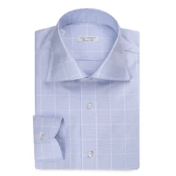Viola Milano - Long Sleeve Shirt - Light Blue and White - Handmade in Italy - Luxury Exclusive Collection - Avvenice