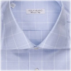 Viola Milano - Long Sleeve Shirt - Light Blue and White - Handmade in Italy - Luxury Exclusive Collection - Avvenice