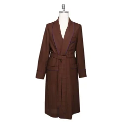 Viola Milano - Loro Piana Wool and Silk Dressing Gown - Cola Mix - Handmade in Italy - Luxury Exclusive Collection - Avvenice