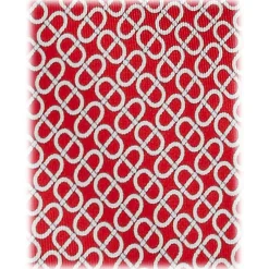 Viola Milano - Maillon Selftipped Italian Silk Tie - Red/White - Handmade in Italy - Luxury Exclusive Collection - Avvenice