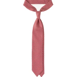Viola Milano - Maillon Selftipped Italian Silk Tie - Red/White - Handmade in Italy - Luxury Exclusive Collection - Avvenice