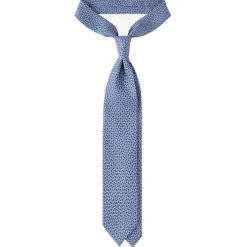 Viola Milano - Maillon Selftipped Italian Silk Tie - Navy/White - Handmade in Italy - Luxury Exclusive Collection - Avvenice