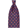 Viola Milano - Medallion Floral Selftipped Silk Tie - Blue - Handmade in Italy - Luxury Exclusive Collection - Avvenice