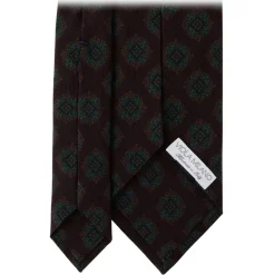 Viola Milano - Medallion Floral Selftipped Silk Tie - Eggplant - Handmade in Italy - Luxury Exclusive Collection - Avvenice