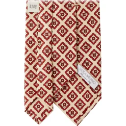 Viola Milano - Medallion Floral Selftipped Silk Tie - Yellow - Handmade in Italy - Luxury Exclusive Collection - Avvenice