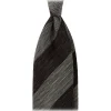 Viola Milano - Melange Stripe 3-fold Grenadine Tie - Brown/Beige - Handmade in Italy - Luxury Exclusive Collection - Avvenice