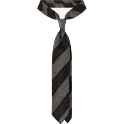 Viola Milano - Melange Stripe 3-fold Grenadine Tie - Brown/Beige - Handmade in Italy - Luxury Exclusive Collection - Avvenice