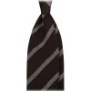 Viola Milano - Melange Stripe 3-fold Grenadine Tie - Brown/White - Handmade in Italy - Luxury Exclusive Collection - Avvenice