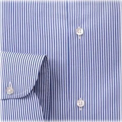 Viola Milano - Micro Check Cut-Away Collar Dress Shirt - Blue/White - Handmade in Italy - Luxury Exclusive Collection - Avvenice