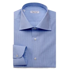 Viola Milano - Micro Check Shirt - Blue and White - Handmade in Italy - Luxury Exclusive Collection - Avvenice
