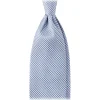 Viola Milano - Micro Cross Woven Silk Jacquard Tie - Light Blue/White - Handmade in Italy - Luxury Exclusive Collection - Avvenice
