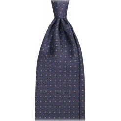 Viola Milano - Micro Floral Selftipped Italian Silk Tie - Grey Mix - Handmade in Italy - Luxury Exclusive Collection - Avvenice