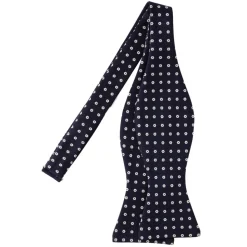 Viola Milano - Micro Floral Silk Bow Tie - Navy - Handmade in Italy - Luxury Exclusive Collection - Avvenice