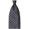 Viola Milano - Micro Floral Selftipped Silk Tie - Grey - Handmade in Italy - Luxury Exclusive Collection - Avvenice