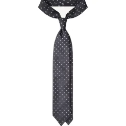 Viola Milano - Micro Floral Selftipped Silk Tie - Grey - Handmade in Italy - Luxury Exclusive Collection - Avvenice