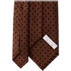 Viola Milano - Micro Paisley Selftipped Italian Silk Tie - Bronze/Wine - Handmade in Italy - Luxury Exclusive Collection - Avvenice