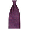Viola Milano - Micro Pattern Selftipped Italian Silk Tie - Navy/Wine - Handmade in Italy - Luxury Exclusive Collection - Avvenice