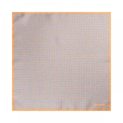 Viola Milano - Micro Pattern Silk Pocket Square - Orange - Handmade in Italy - Luxury Exclusive Collection - Avvenice
