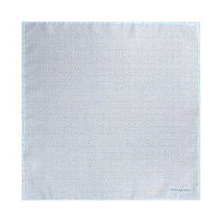 Viola Milano - Micro Stirrups Silk Pocket Square - Light Blue - Handmade in Italy - Luxury Exclusive Collection - Avvenice