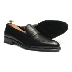 Viola Milano - Milanese Calf Leather Penny Loafer - Black - Handmade in Italy - Luxury Exclusive Collection - Avvenice