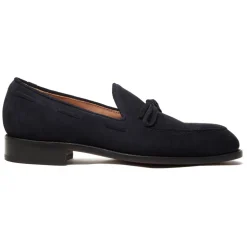 Viola Milano - Milanese Handwelted String Loafer - Navy Suede - Handmade in Italy - Luxury Exclusive Collection - Avvenice